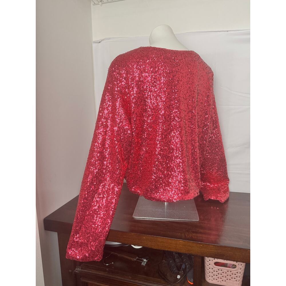 Good American Sequin Cardigan in Ballerina Pink, Size 4XL, NWT - Picture 4 of 12